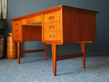 Mid Century Danish Desk Writing Bureau in Teak 1960s - erfmann-vintage