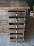 Antique Pine Apothecary/Haberdashery Unit Sideboard Storage Distressed Grey - erfmann-vintage