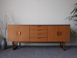 Mid Century 'Europa Furniture' Sideboard Wood Veneer - erfmann-vintage