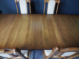 Mid Century Ercol Golden Dawn Extending Dining Table & Six Chairs Elm
