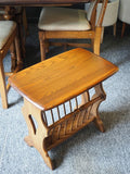 Mid Century Ercol Golden Dawn Magazine Rack Table in Solid Elm