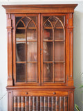 19th Century Gothic Mahogany & Faux Leather Display Case - erfmann-vintage