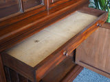 19th Century Gothic Mahogany & Faux Leather Display Case - erfmann-vintage