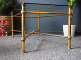 Mid Century Coffee Table French Louis XVI Style Gilt Metal/Brass And Glass - erfmann-vintage