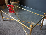 Mid Century Coffee Table French Louis XVI Style Gilt Metal/Brass And Glass - erfmann-vintage