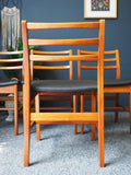 Mid Century Set of Four Vintage Dining Chairs A&FH Furniture New Padded Vinyl - erfmann-vintage