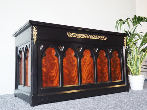 19th Century Ebonised & Mahogany Panelled Cabinet - erfmann-vintage