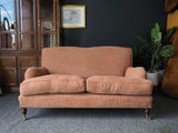 Victorian Style Laura Ashley Style Low Elegant Two Seater Sofa on brass Castors