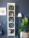 Laura Ashley Tall Thin Open Bookcase in Ivory 