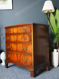 Antique Style Bevan & Funnell Reprodux Bowfronted Mahogany Chest of Drawers