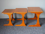Mid Century G Plan Teak Nested Tables with Sculptural & Ergonomic Legs - erfmann-vintage