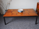 Mid Century Norwegian Rosewood Coffee Table with Tile Effect Top - erfmann-vintage