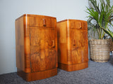 Art Deco Walnut Bedside Cabinets - erfmann-vintage
