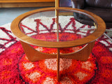 Danish Mid Century Teak Circular Coffee Table with Glass Top - erfmann-vintage