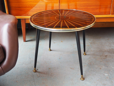 1950s Atomic Age Starburst Style Circular Coffee Table/Side Table - erfmann-vintage