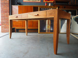 Contemporary Solid Oak Desk with Two Drawers - erfmann-vintage