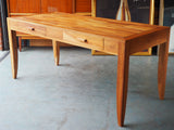 Contemporary Solid Oak Desk with Two Drawers - erfmann-vintage
