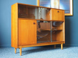 Mid Century Vintage 1960s Kitchen Unit Display Cabinet Teak
