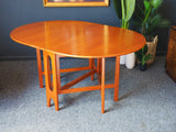 Mid Century Vintage Teak Drop Leaf Dining Table