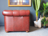 Traditional Oxblood Chesterfield Style Armchair Lounge Chair