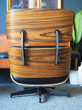 Mid Century Vintage Eames Style Leather Lounger & Ottoman