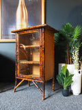 Antique Late Victorian Painted Bamboo Cabinet 