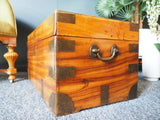 Antique Late 19th Century Campaign Camphor-wood Trunk or Chest