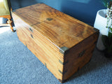 Antique 19th Century Camphorwood Campaign Trunk or Chest