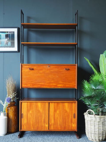 Mid Century Vintage Danish Rare Robex Shelving Unit Cabinets
