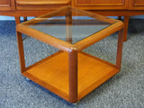 Mid Century G-Plan Cube Coffee Table with Glass Top - erfmann-vintage