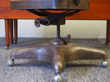 Industrial Chic Oak and Metal Swivel/Office Chair - erfmann-vintage