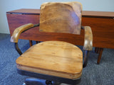 Industrial Chic Oak and Metal Swivel/Office Chair - erfmann-vintage