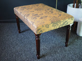 Antique Victorian Mahogany Stool / Footstool / Coffee Table New Upholstery