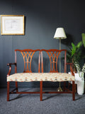 Antique Georgian Style Mahogany Chair Back Settee / Sofa