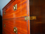 Antique Campaign or Military Style Mahogany Chest of Drawers
