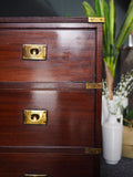 Antique Campaign or Military Style Mahogany Chest of Drawers