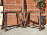 Mid Century 1950s Canvas Army Stretcher & Supporting Trestles