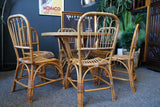 Mid Century Bamboo / Wicker 'Peacock' Dining Table & Chairs Conservatory Garden 1970s