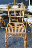 Mid Century Bamboo / Wicker 'Peacock' Dining Table & Chairs Conservatory Garden 1970s
