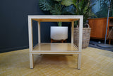 Mid Century Pierre Vandel Cream Aluminium Two-Tier Table 1970s