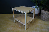 Mid Century Pierre Vandel Cream Aluminium Two-Tier Table 1970s
