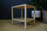 Mid Century Pierre Vandel Cream Aluminium Two-Tier Table 1970s