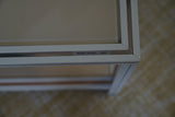 Mid Century Pierre Vandel Cream Aluminium Two-Tier Table 1970s