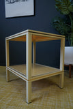 Mid Century Pierre Vandel Cream Aluminium Two-Tier Side Table 1970s