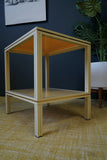 Mid Century Pierre Vandel Cream Aluminium Two-Tier Side Table 1970s