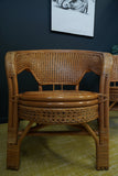 Mid Century Wicker Rattan & Bamboo 1960s Barrel Chairs