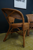 Mid Century Wicker Rattan & Bamboo 1960s Barrel Chairs