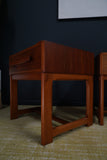 Mid Century Scandinavian Norwegian Danish Rosewood Pair Bedside Side Tables