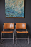 Mid Century Pair of 40/4 Stacking Chairs by David Rowland for Seid International
