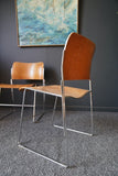 Mid Century Pair of 40/4 Stacking Chairs by David Rowland for Seid International 